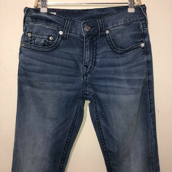 True Religion Relaxed Slim Geno Big T No Flap Straight Vintage Cosmos Jeans 31 - Picture 7 of 11
